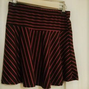 Red and Black Stripes Skirt